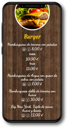 Ejemplo Carta QR Info QR Fast Food